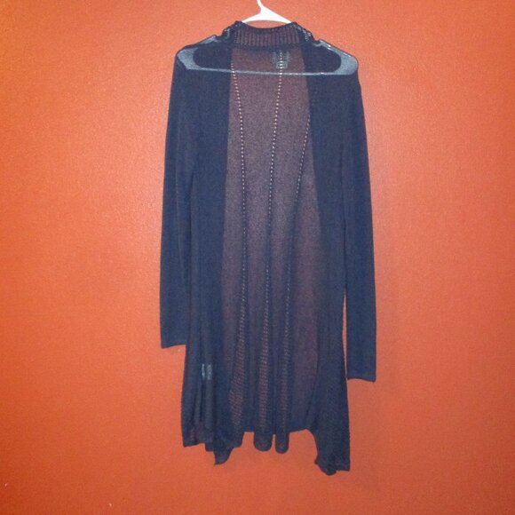 Ariat Woman Medium Dark Blue Long Sleeve Travel Vacation Wrap Sweater - Picture 5 of 9